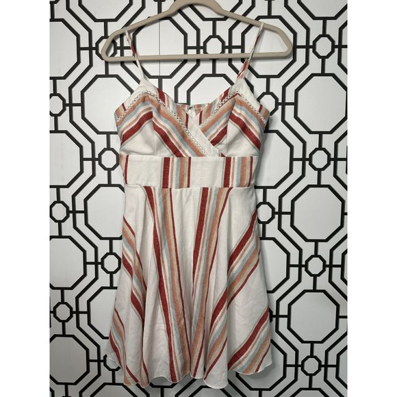 Mi Ami Ladies Spaghetti Strap Summer Stripe Night Out Beachy Chic Dress Size M - Picture 4 of 8